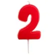 swieczka na tort cyfra 2 glober czerwona dekora 5 5 cm