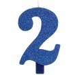 swieczka na tort cyfra 2 niebieska brokatowa givi 9 5 cm