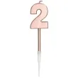 swieczka na tort cyfra 2 rozowa zlota folat