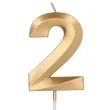 swieczka na tort cyfra 2 zlota folat 14 5 cm