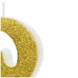swieczka na tort cyfra 2 zlota partydeco 1 szt