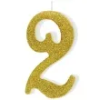 swieczka na tort cyfra 2 zlota partydeco 1 szt