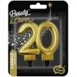 swieczka na tort cyfra 20 beauty and charm zlota godan 8 cm
