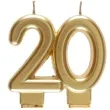 swieczka na tort cyfra 20 zlota santex 9 cm
