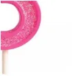swieczka na tort cyfra 3 brokat rozowa guirca 4 cm