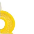 swieczka na tort cyfra 3 brokat zolta guirca 4 cm