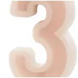 swieczka na tort cyfra 3 brudny roz partydeco 10 cm