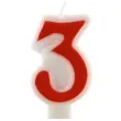 swieczka na tort cyfra 3 czerwona tamipol 7 5 cm