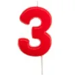 swieczka na tort cyfra 3 glober czerwona dekora 5 5 cm
