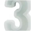 swieczka na tort cyfra 3 mietowy jasny partydeco 10 cm