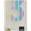swieczka na tort cyfra 3 pastelowe paski mix folat 5 cm