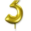 swieczka na tort cyfra 3 zlota dekoracjepolska 6 5 cm
