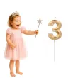 swieczka na tort cyfra 3 zlota folat 7 cm