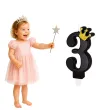 swieczka na tort cyfra 3 zlota korona czarny partypal 8 8 cm