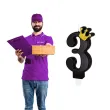 swieczka na tort cyfra 3 zlota korona czarny partypal 8 8 cm