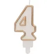 swieczka na tort cyfra 4 chique gold folat 9 cm