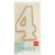 swieczka na tort cyfra 4 chique gold folat 9 cm