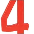 swieczka na tort cyfra 4 czerwona guirca 12 cm