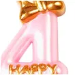 swieczka na tort cyfra 4 happy rozowa jasna jix 9 3 cm