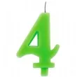 swieczka na tort cyfra 4 iskrzaca zielona givi 9 5 cm