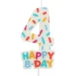 swieczka na tort cyfra 4 sprinkles folat 11 cm
