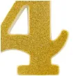 swieczka na tort cyfra 4 zlota brokatowa givi 15 5 cm