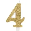 swieczka na tort cyfra 4 zlota brokatowa givi 9 5 cm