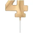 swieczka na tort cyfra 4 zlota folat 7 cm