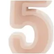 swieczka na tort cyfra 5 brudny roz partydeco 10 cm