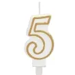 swieczka na tort cyfra 5 chique gold folat 9 cm
