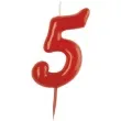 swieczka na tort cyfra 5 czerwona dekora 5 5 cm