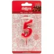 swieczka na tort cyfra 5 czerwona dekora 5 5 cm