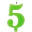 swieczka na tort cyfra 5 iskrzaca zielona givi 9 5 cm