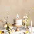swieczka na tort cyfra 5 platki kwiatow bialy partydeco 8 cm