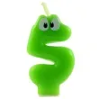 swieczka na tort cyfra 5 z oczami zielona tamipol 7 5 cm