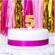 swieczka na tort cyfra 5 zlota brokatowa partydeco 7 cm