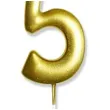 swieczka na tort cyfra 5 zlota dekoracjepolska 6 5 cm