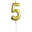 swieczka na tort cyfra 5 zlota dekoracjepolska 6 5 cm