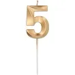 swieczka na tort cyfra 5 zlota folat 14 5 cm