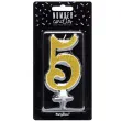 swieczka na tort cyfra 5 zlota partydeco 1 szt