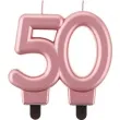 swieczka na tort cyfra 50 beauty and charm rozowo zlota godan 8 cm
