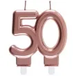 swieczka na tort cyfra 50 rozowe zloto santex 9 cm