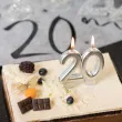 swieczka na tort cyfra 50 srebrna santex 9 cm