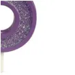 swieczka na tort cyfra 6 brokat fioletowa guirca 4 cm