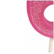 swieczka na tort cyfra 6 brokat rozowa guirca 4 cm