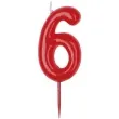 swieczka na tort cyfra 6 czerwona dekora 5 5 cm