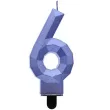 swieczka na tort cyfra 6 diament niebieska godan 7 6 cm