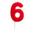 swieczka na tort cyfra 6 glober czerwona dekora 5 5 cm