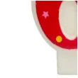 swieczka na tort cyfra 6 gwiazdki czerwona partypal 8 cm