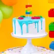 swieczka na tort cyfra 6 klocki mix partypal 11 cm